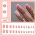 Square Pink Marble Design Press On Nails - 24Pcs Short Fake Nails for Women and Girls | DIY Removable Nail Art - Buy Online on GoSupps.com