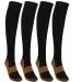 Vest Life Compression Stockings - 2 Pairs Copper Fiber Ankle Support for Circulation - L/XL Black - Buy Online on GoSupps.com