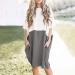 Quealent Women's Baggy House Dress Plus Size with Pockets | O-Neck Short Sleeves Casual Loose Cotton Vintage Dress in Gray - Buy Online on GoSupps.com