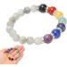 Relaxing Chakra Bracelet - Elastic Pearl Bracelet for Stress Relief & Healing | Versatile Meditation Party & Well-being Accessory (Gray) - Buy Online on GoSupps.com
