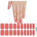 Foyute Semi Cured Gel Nail Strips 20 Pcs Soft Self-Adhesive Gel Nail Polish Wraps Sticker for Salon-Quality Manicure Set Long Lasting Easy to Apply & Remove Nail File & Wooden Stick (Orange) - Buy Online on GoSupps.com