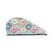 Hair Towel Wrap Hair Drying Towel with Button Towel Turban Head Towel to Dry Hair Quickly (Colorful Donut)