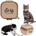 Dog bowl with lid portable foldable dog bowl collapsible dog bowl home tier bowl for outside with lid and carabiner suitable for dogs - and cat walks travel or at home brown