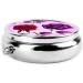 Red & Purple Roses Round Pill Box - 3 Compartment Travel Organizer for Easy Medication Management - Buy Online on GoSupps.com