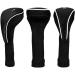 Black Golf Club Head Cover Set | Fits Driver, Fairway Woods, Hybrid | Interchangeable Tags | Golf Accessories - Buy Online on GoSupps.com
