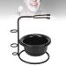 Black razor brush with soap shells set stable base dust poet metal holder shaving soap peel for gifts for father friend husband