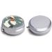 Round Pill Box with Orange Binoculars Print - 3 Compartment Portable Medicine Organizer | Decorative Metal Pocket Pill Case - Buy Online on GoSupps.com