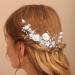 Flower Bride Headband Pearl Rhinestones Headpiece Leaf Crystal Hair Vine Silver Hair Band Wedding Headdress Bridesmaid Hair Accessories for Women Gift Evening Prom Party (silver) - Buy Online on GoSupps.com