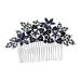 Didiseaon Dark Blue Hair Comb Wedding Rhinestone Hair Clip Girls Barrettes for Hair Floral Hair Comb Bridal Glitter Barrette Hair Combs European and American Zinc Alloy Bride Wig
