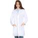 NY Threads Professional Lab Coat for Women Full Sleeve Poly Cotton Long Medical Coat White Medium