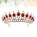 Lurrose Bridal Rhinestone Crown Headpiece - Elegant Red Alloy Hair Accessory for Women & Girls - 1 PC with Comb - Buy Online on GoSupps.com