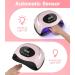 180W LED UV Nail Lamp - 66 Professional Lamp Beads Fast Gel Dryer with 4 Timers & LCD Display | Ideal for Home & Salon Manicure - Rosa - Buy Online on GoSupps.com