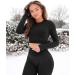 Stylishine Seamless Long Sleeve Crop Top | Black | Small | Yoga Athletic Shirt - Buy Online on GoSupps.com