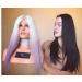 BGHJUE Pink Gradient Long Hair Wig - Synthetic Side Fringe Fashion Wigs for Women | Natural Hair Replacement for Parties & Events - Buy Online on GoSupps.com