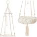 Handwoven Macrame Cat Hammock Bed with Cushion - Boho Cat Swing for Indoor/Outdoor Use - Wall Hanging Cat Window Perch - Perfect for Sleeping, Climbing, and Playing - Includes Hanging Kit - Buy Online on GoSupps.com