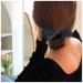 Yheakne Vintage Tulle Bow Hair Tail Clip Black Tulle Tail Hair Bow Headpieces French Hair Tie Bow Hair Barrette Headwear Hair Accessories for Women and Girls Gifts (Tulle Black)