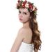 Ever Fairy Red Champagne Flower Crown Headband - Adjustable Hair Accessory for Women & Girls | International Shipping - Buy Online on GoSupps.com