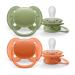 Philips Avent Ultra Soft Schnuller- 2-person pack BPA-free extra soft pacifier for babies from 18 months including transport and sterilization box green/orange (model SCF093/01)