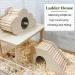 Eyksta Wooden Hamster House with Stairs - Cozy Hideout & Ladder Toy for Hamsters (17x8.5x9) - Ideal Hamster Accessories - Buy Online on GoSupps.com