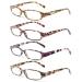Cojwis 4 Pack Reading Classes Women Glasses Federscharnier Stylish multi-colored reader HD clear lens for women (4 color mixed 3 0.75 x) 4 color mix-3 0.75 x