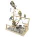 Wishesmar WellensiTich playground Vogel playground with feeder-cup toy ladder climbing swing and tray for nymphensittish parrots waves wood size 45x37x23 cm #b wood 005