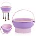 Silicone Makeup Brush Cleaner Mat 2 In 1 Hangable Makeup Brush Cleaning Bowl with Drying Makeup Brush Holder Multifunctional Cleaning Tools for Makeup Brushes Makeup Sponge Powder Puff (Purple)