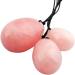 Rose Quartz Yoni Eggs & Ben Wa Balls Set - Pelvic Floor Trainer - 3 Sizes - Postpartum Relaxation & Bladder Exercise - Buy Online on GoSupps.com