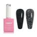 FZANEST Black Glitter Gel Nail Polish - 15ml Reflective Shimmer Soak Off UV Gel for Nail Art | Perfect for Manicure Salon Kits for Women & Girls - Buy Online on GoSupps.com