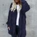 Hanxiulin Women's Fleece Jacket - Plush Hooded Sweater Warm Long-Sleeved Winter Coat Fluffy 4XL Dark Blue - Buy Online on GoSupps.com