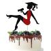 Glitter Graduation 2024 Cake Topper High Heel Girl Graduation Cake Pick for 2024 High School/College/Senior Graduation Party Glitter Decorations Red