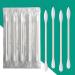200 Pack Cotton Swab Individually Wrapped Individually Wrapped Double Tipped Cotton Swabs Paper Sticks Cotton Buds(White Round/Pointed End) White Cotton Swab 200pcs