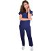 Green Town Women's Nurse Scrub Set GT4FLEX Straight Leg Cargo V-Neck, Navy/Indigo, Size Medium - Buy Online on GoSupps.com
