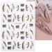 3D Marble Wave Nail Stickers - Self-Adhesive Foil Stripe Art Supplies in White, Black, Gold - French Nail Decals for Women and Girls (6PCS) - Buy Online on GoSupps.com