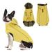 Vejaoo raincoat dog waterproof reflective rain jacket with hood for dog adjustable windproof rain jackets for small medium -sized big dog walks XZ015 (yellow l) l yellow