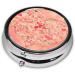 Red Heart Flowers Round Pill Box - 3 Compartment Organizer & Portable Travel Solution - Buy Online on GoSupps.com