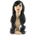 Xiaoyu 2870cm Oblique Bangs Natural Synthetic Female Long Curly Wigs - Black by Xiaoyu