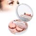Contact lens container with mirror contact lenses SOAKING CASE Portable contact lens end box suitable for travel plastic marble sample eye care kit container (03) pink