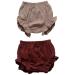 HASAKI 2Pcs Kids Linen Bloomer Shorts - Newborn Baby Girls Boys Toddler Diaper Cove 2-3 Years Khaki+coffee