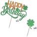 Qertesl St. Patrick's Day Happy Birthday Cake Topper Green shamrock cupcake decoration St. Patrick's Day Family Birthday Party Decorations Irish Party Supplies Decoration (green1) - Buy Online on GoSupps.com