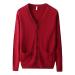 Men's Red Long-Sleeve Cardigan Sweater - Regular Fit & Soft Knitted Top with V Neck & Pockets - Buy Online on GoSupps.com