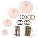 Donut Hair Bun Maker Set Zingso 4 Pcs Women Girls Hair Accessories Ring Style Mesh Donut Hair Bun Shaper Maker Set with Hair Elastic Bands Hair Pins for Dance Ballet Chignon (Blonde)