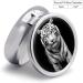 Round Tiger Print Pill Box | 3-Compartment Metal Organizer | Portable Decorative Medicine Case - Buy Online on GoSupps.com