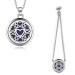 CAIRIAC 20 Refill Pads Essential Oil Diffuser Bracelet Necklace Set Aromatherapy Necklace Diffuser Women's Fragrance Diffuser Pendant Birthday Gifts (1 Set Silver Love)