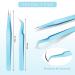 6-Piece Stainless Steel Eyelash Extension Tweezers Set - Straight and Curved Tip Nippers for Volume Lash Application, False Lash Tool Kit (Blue) - Buy Online on GoSupps.com