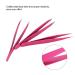 3-Piece Stainless Steel Tweezers Set - Flat Lace & Sloping Tips for Eyebrows & Facial Hair Removal - Rose Red - Perfect for Home & Gift - Buy Online on GoSupps.com