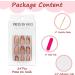 24Pcs Almond Flower Press on Nails - Short French Tip Fake Nails - Glossy Nude Pink False Nails with Vine Flower Design - Oval Acrylic - Full Cover Glue on Nails for Women and Girls - Buy Online on GoSupps.com
