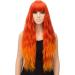 YEESHEDO Long Wavy Curly Wig for Women - 28 Inches Ombre Orange Synthetic Hair with Fringe for Party and Cosplay - Buy Online on GoSupps.com