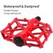 Aluminum CNC Mountain Bike Pedals | Lightweight Platform Pedals for BMX/MTB | 16 Anti-Skid Pins | Red - Buy Online on GoSupps.com