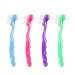 4 pieces of portable prosthesis cleaning brushes with moderate multi -layered bristles double -sided brush for cleaning false teeth - 4 colors D