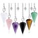 Xiannvxi 6pcs crystals pendulum set amethyst rose quartz obsidian mountain crystal stone crystal pendulum esoteric pendulum kette reiki accessories spiritual gifts f-mountain crystal tiger eye rose quartz amethyst obsidian green adventure